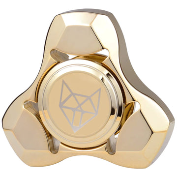 Freelove Metal Fidget Spinner, Stainless Steel Heavy, Long Spinning Toys, Cool Silent, Small Mini Fox Figette Spiner For Adults Men Anxiety, Quiet Bearing, Gold