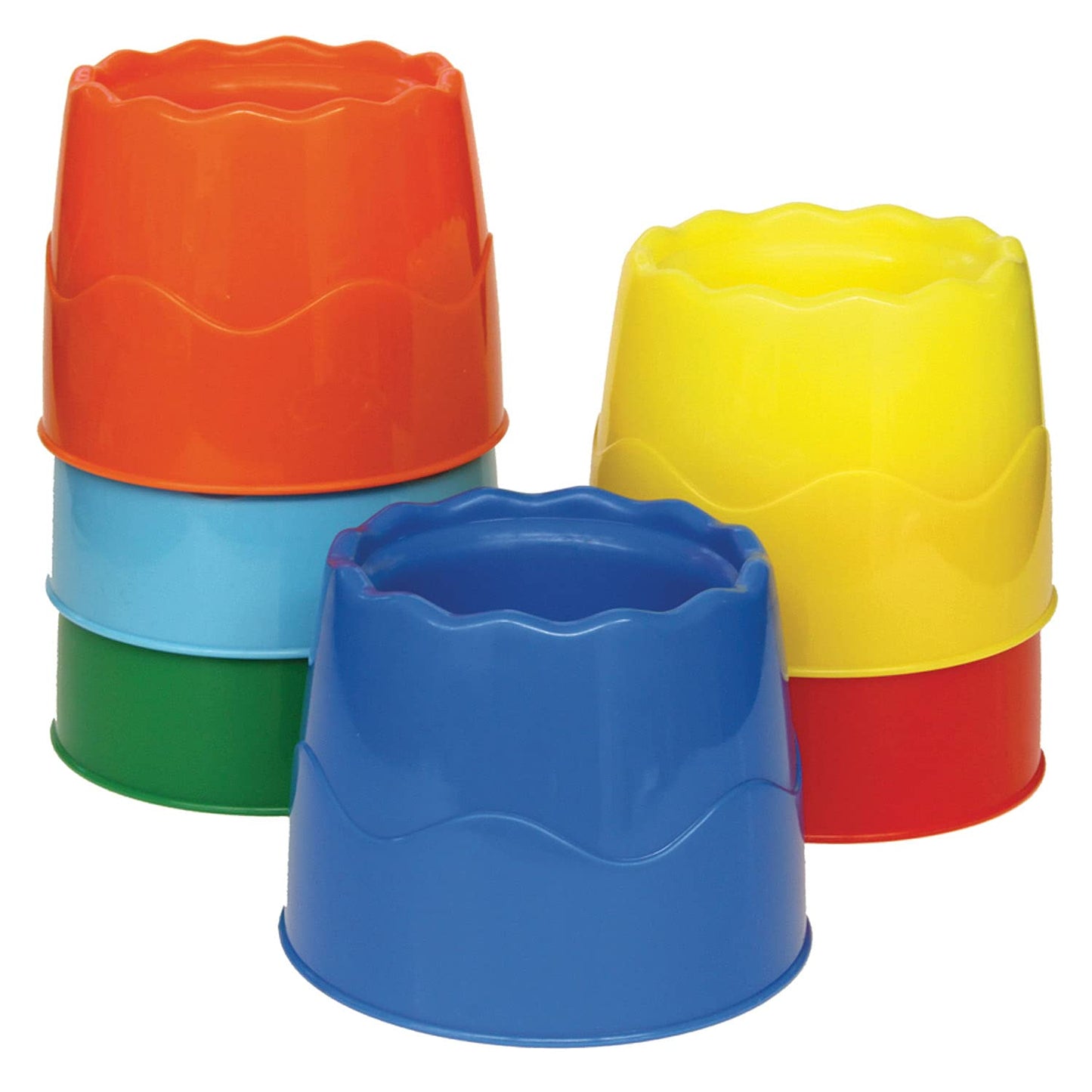 Creativity Street Stable Water Pots, Assorted Colors, 4-1/2 Dia., 6 Pieces