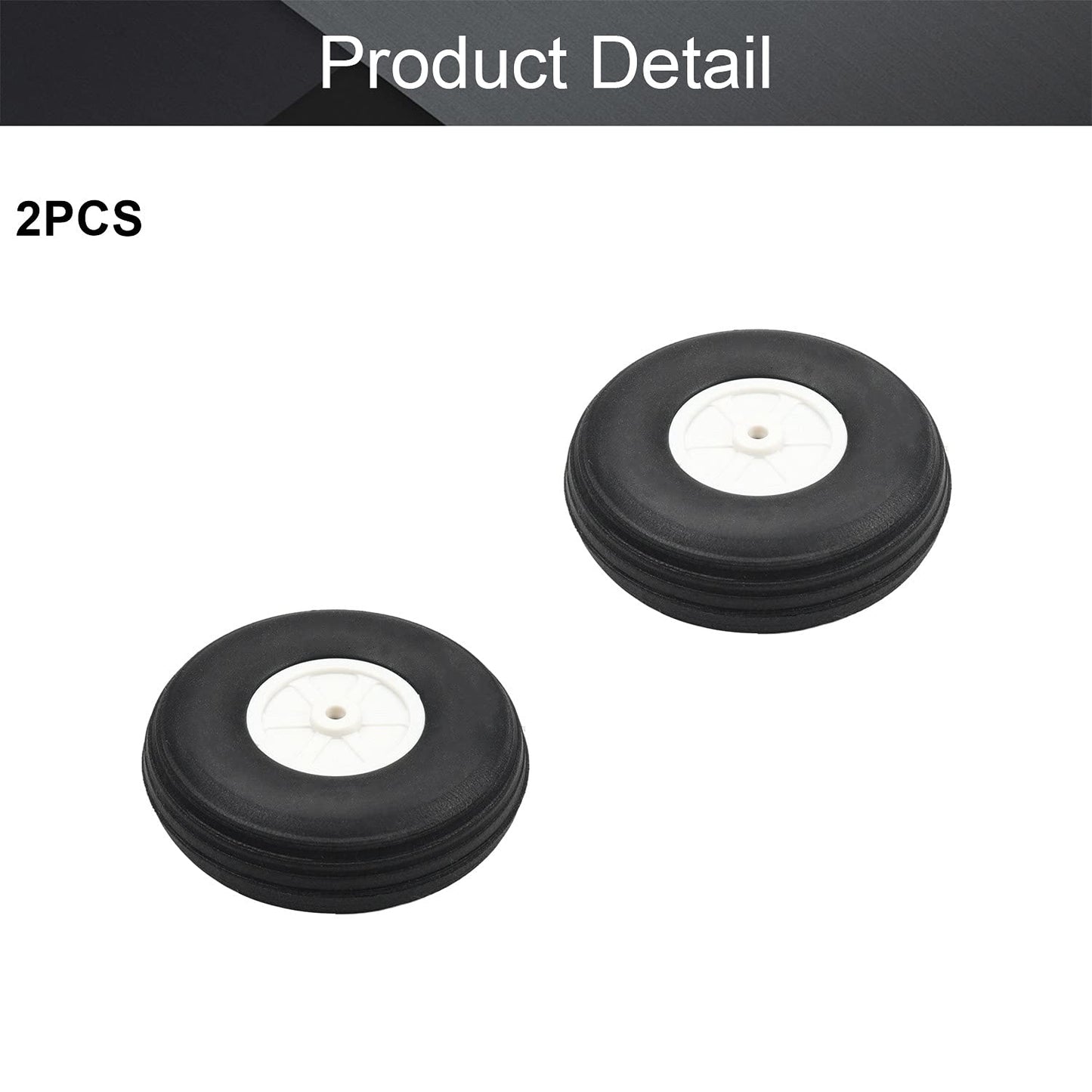 Fielect 3 inch RC Model Airplane Sponge Tire Tail Wheel Set - PU Material, 2 Pcs, Model FLT20191202J-0050, Color: 3.9