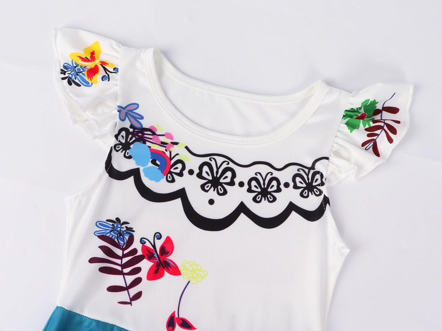 Sukyfecde Mirabel Dress For Toddler Girls Princess Costume Birthday Halloween Dress Up Role Play Outfits 5T White