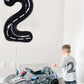 Toniful Race Car Black Balloons Car Birthday Party Supplies,40 Inch Giant Jumbo Helium Foil Mylar Big Number 2 Digital 2 Balloon