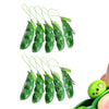 10 Pieces Extrution Beans Fidget Toy  Stress Relief Fidget Toys Funny Squishy Edamame Soy Beans Pea Popper Keychain Keyring