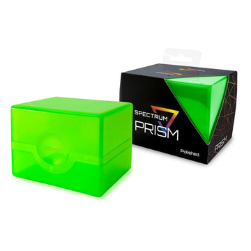 Bcw Spectrum Prism Deck Case - Lime Green - 1 Ct | Secure Snap Closure Card Deck Case | Fits 100 Double-Sleeved Cards | Trading