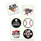 Assorted Baseball Sports Sticker Sheet Pack - 102 Stickers