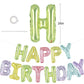 TONIFUL 16 Inch Colorful Mylar Foil Birthday Balloons Banner Happy Birthday Balloon Letters for Adults & Girls Boys Kids Birthda