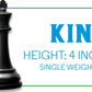 Chess Geeks 1X Single Weighted Chess Pieces Only - Modern Style - 32 Pieces + 2 Extra Queens - King 4' Tall