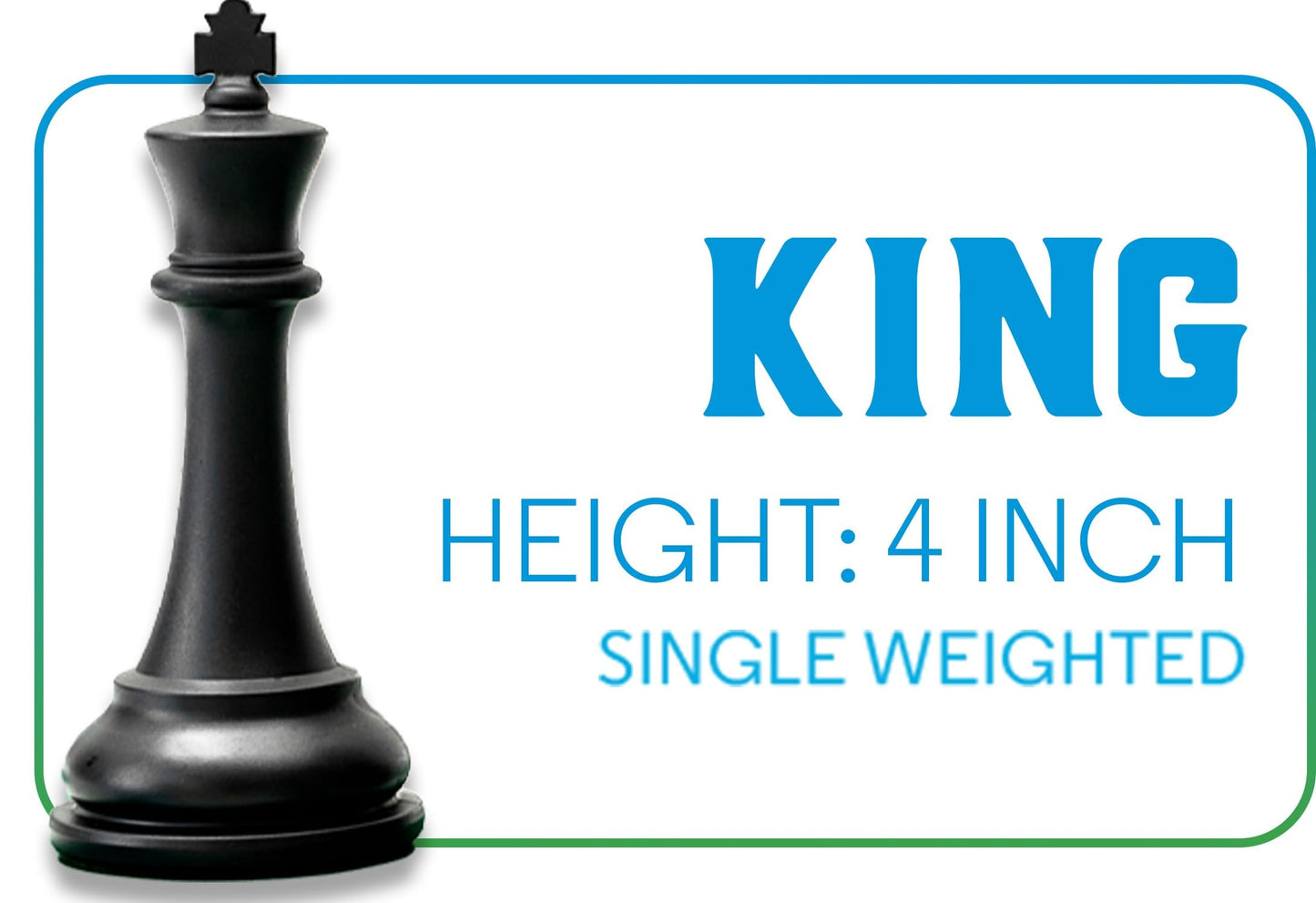Chess Geeks 1X Single Weighted Chess Pieces Only - Modern Style - 32 Pieces + 2 Extra Queens - King 4' Tall