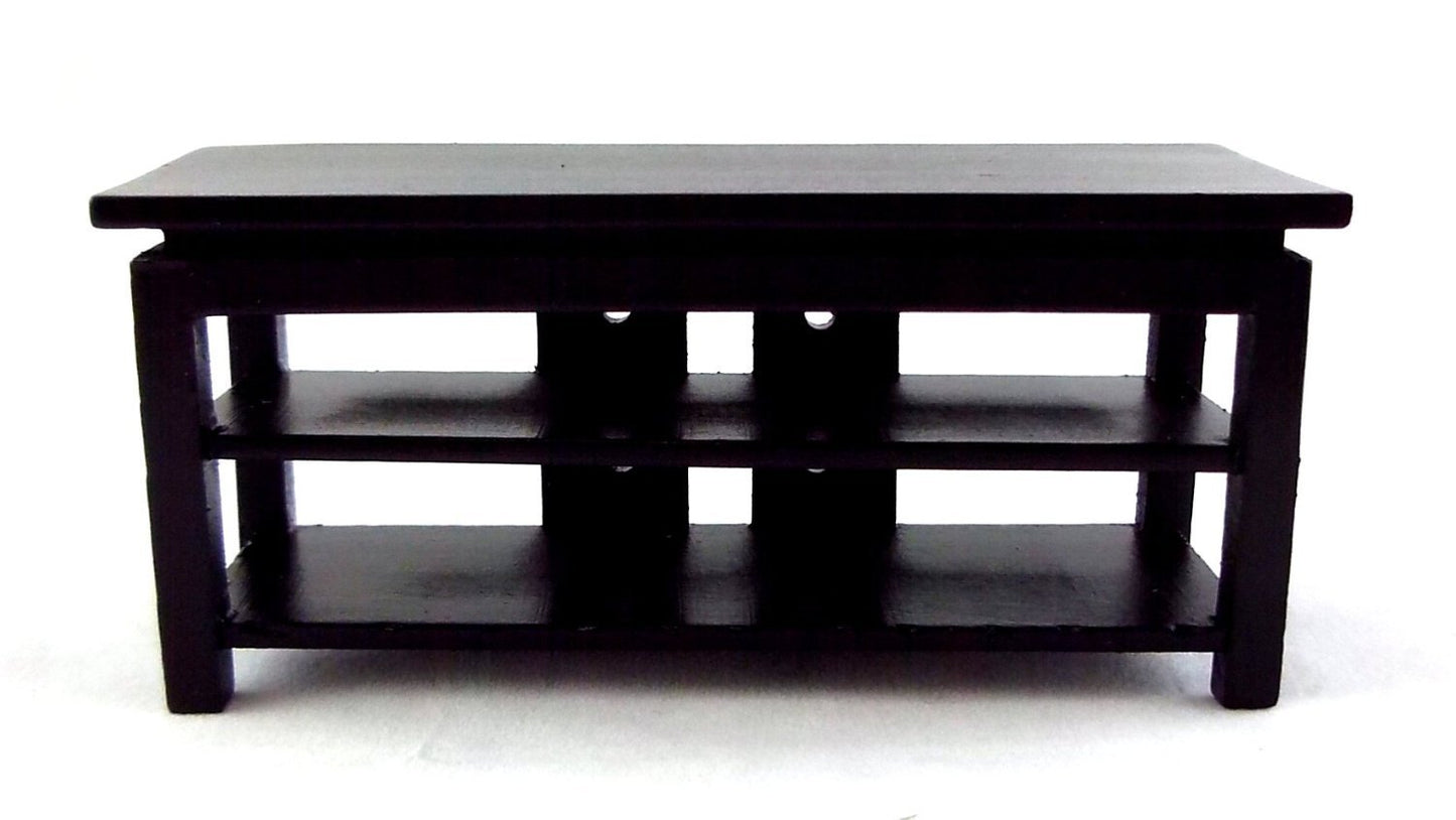Dollhouse Miniature 1:12 Scale Black Tv Stand #T5978