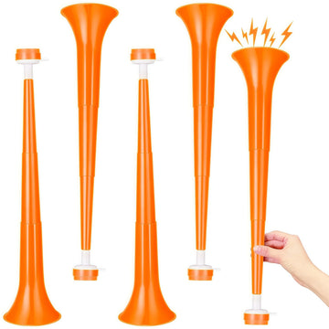 Gcqjoq 4 Pcs Collapsible Stadium Horn, 21 Inch, Plastic Vuvuzela Trumpet Noisemakers For Sports Events, Carnivals, Parties, Oran