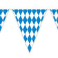 Beistle Plastic Oktoberfest Bavarian Pennant Banner for German Theme Party Supplies, 11 x 12, Blue/White