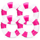 Whaline 4Pcs White Hot Pink Inflatable Swimming Float Toy Striped Swim Ring Fun Print Pool Lounger Tube for Teen Boy Girl Summer Swimming Beach Party  22.8 Inch