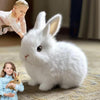 podafu Bunby - Easter Realistic Bunny Toy  Interactive  Jumping  Twitching  Shaking Ears (White)