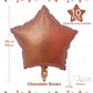 Chocolate Brown Star Balloons 18 Inch, 10 Pcs Chocolate Star Shaped Mylar Helium Foil Metallic Balloon For Birthday Party Decora