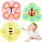 Supreme Deals Spinning Bath Toy 3Pcs Silicone Suction Cup Base Sensory Waterproof Bath Spinner Bath Sticks To Rotating Learning 