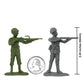 BMC Toys WW2 D-Day Plastic Army Men Set - 34 Soldier Figures, Medium Size, Od Green/Tan/Gray, Model BMC-40024