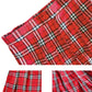 Beautifulfashionlife Women'S Japan School Plain Solid Pleated Costumes Skirts (M,Red White)