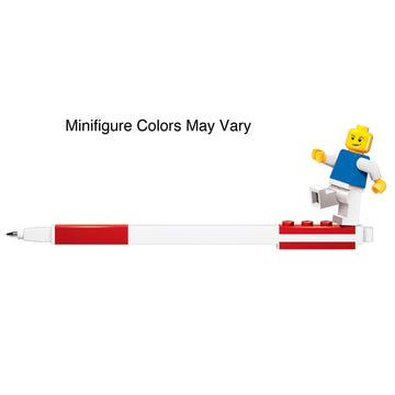 Iq Lego Stationery Gel Pen With Minifigure - Red (52602), Ages 6 And Up, 1 Gel Pen (Minifigure Colors May Vary)
