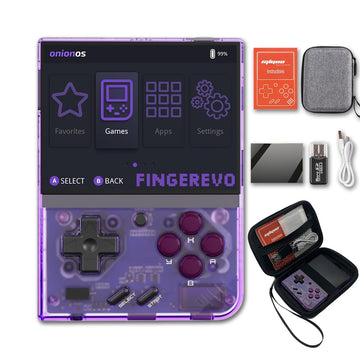 Miyoo Mini Plus Onionos Handheld Game Console 3.5-Inch 640*480 Screen 3000Mah Miyoo-Mini+ With Portable Case Transparent Purple