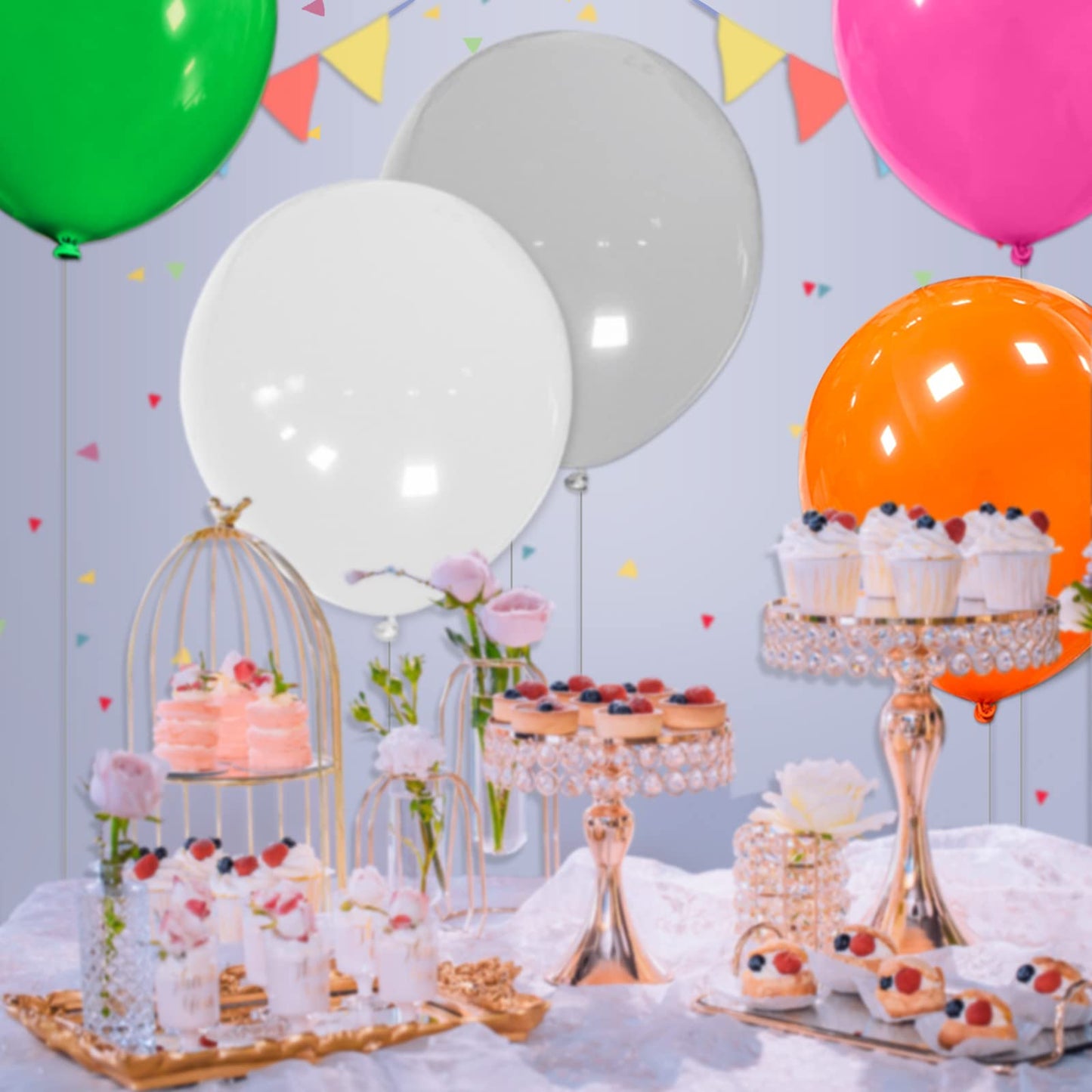 32Pcs Orange Big Balloons 18 Inch, Round Large Latex Party Balloons For Birthday Wedding Decorations. (Orange)