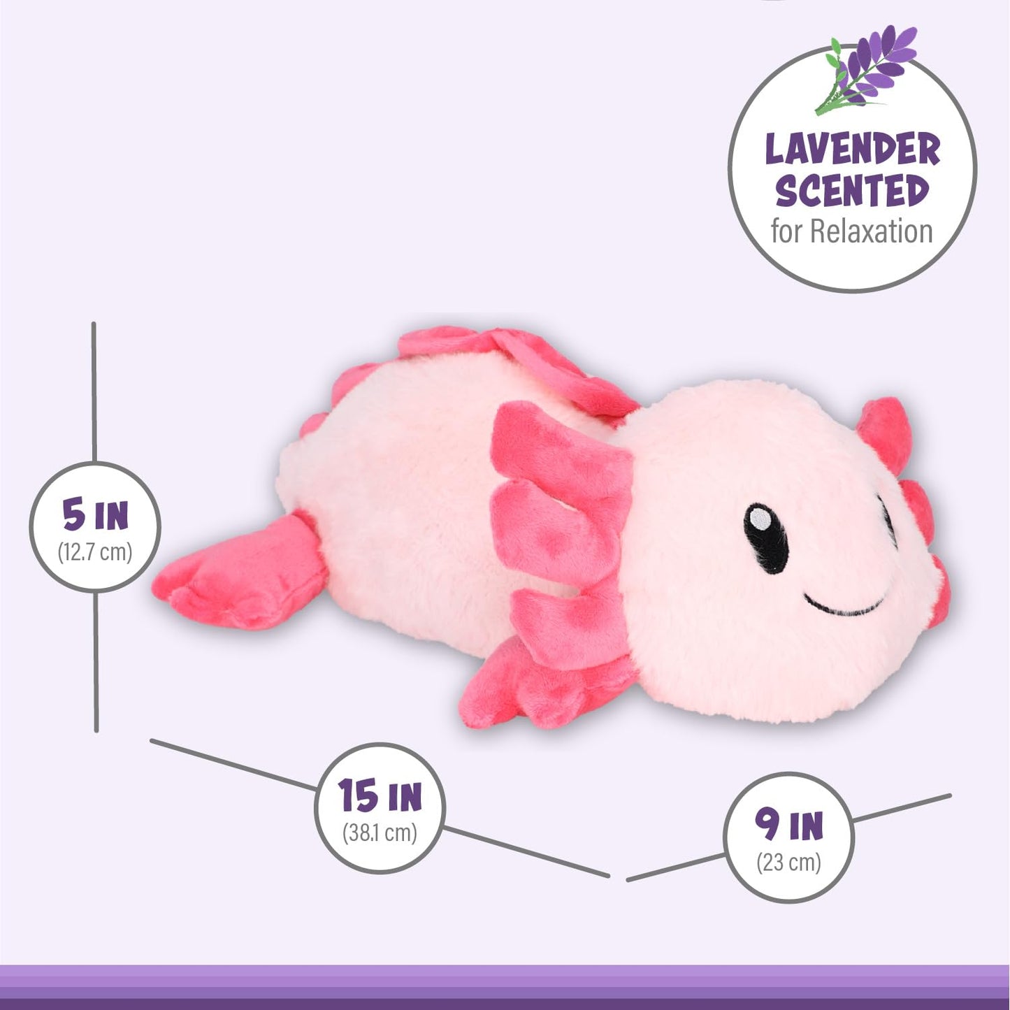 1I4 Group Warm Pals - Axolotl - Cozy Lavender Scented Plush Toys - Stuffed Animal - Coolable Bedtime Comfort Plushie