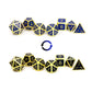 Haxtec Temperature Color Chaning Metal DND Dice Set Gold Blue Polyhedral D&D Dice for RPG Dungeons and Dragons-Gold Black Blue S