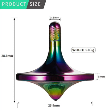 CHEETOP Stainless Steel Spinning Top  enhanced Exquisite Perfect Balance Well Made Metal Desk EDC Little Fidget Toy  Spin Long Time Over 6 Minutes  Great Value (Iridescent  Small Diameter 24mm)