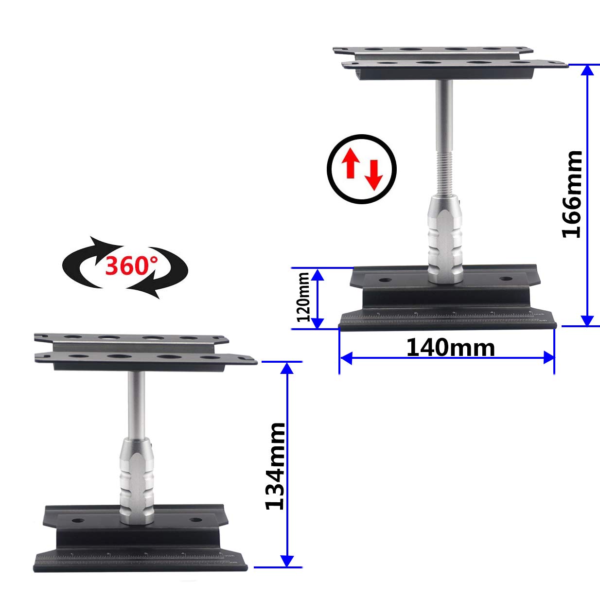 Vgoohobby RC Aluminum Alloy Work Stand Repair Workstation 360 Degree Rotation Lift Compatible with Traxxas Axial SCX10 HSP HPI 1