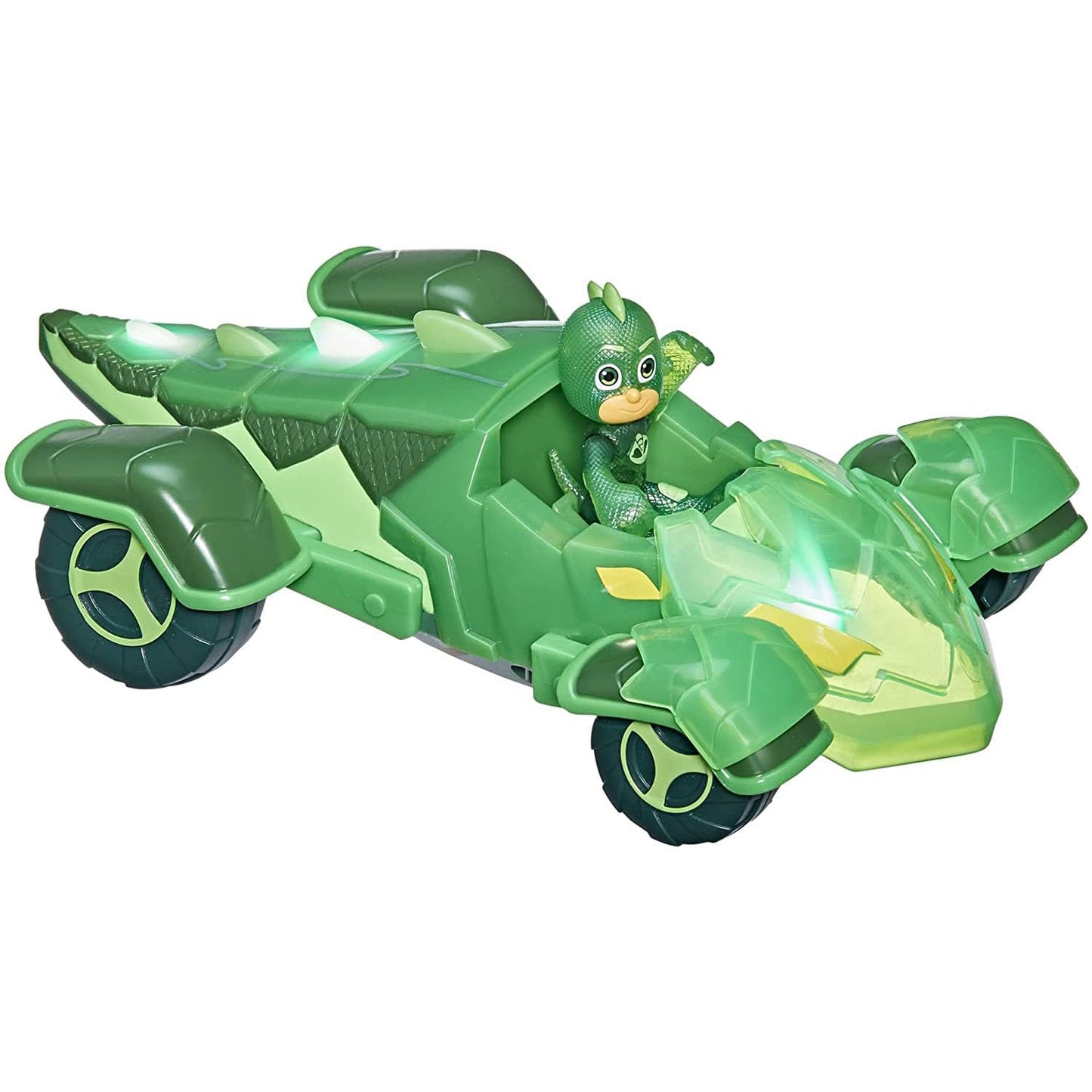 Pj Masks Glow & Go Gekko-Mobile Preschool Toy Vehicle, Gekko Car Light-Up Racer With Gekko Action Figure For Kids Ages 3 And Up