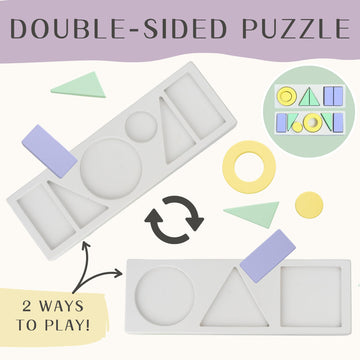 2 In 1 Pre School Montessori Wooden Color/Shape Sorter Toy Puzzle For 1+ Year Old Kids, Cpsc Certified Object Permanence Toys Fo