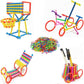 Mobclixs Stick Building Blocks 100 Pieces DIY Construction Set for Kids | Educational STEM Learning Toy | Creative Interlocking 