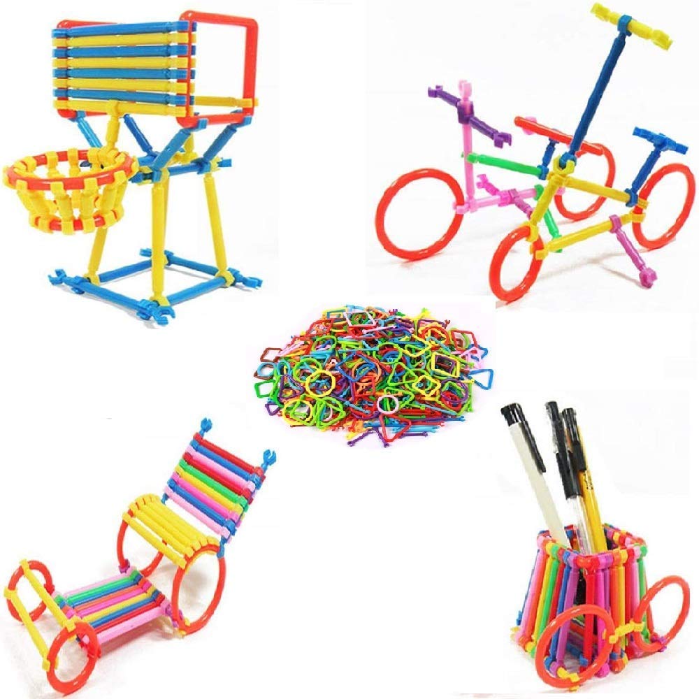 Mobclixs Stick Building Blocks 100 Pieces DIY Construction Set for Kids | Educational STEM Learning Toy | Creative Interlocking 