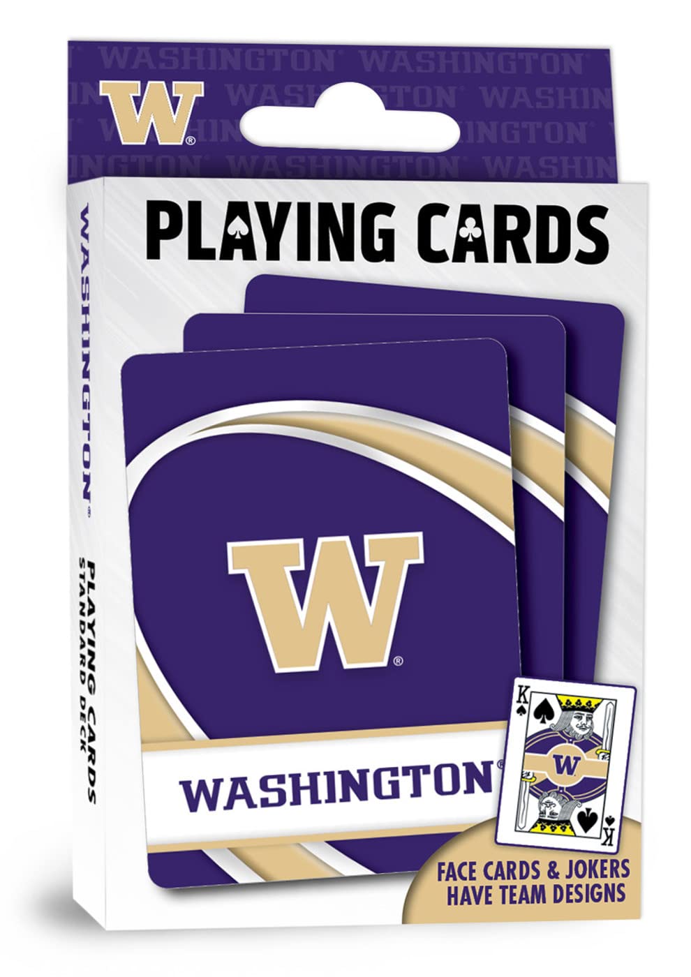 Masterpieces NCAA Washington Huskies Playing Cards  2.5 x 3.5 - enhanced Quality  Educational  and Fun Activity for Kids and Families - Great Gift Idea for Holidays  Birthdays  and Everyday Playtime