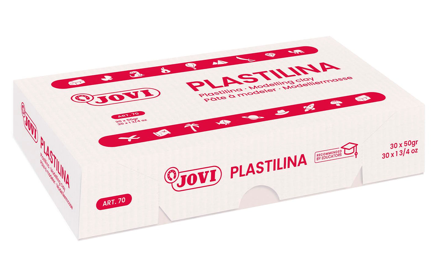 Jovi - Reusable Non-Drying Modeling Clay, 30 Plasticine Bars, 1.75 oz Each, Total of 3.3 lb (Black)