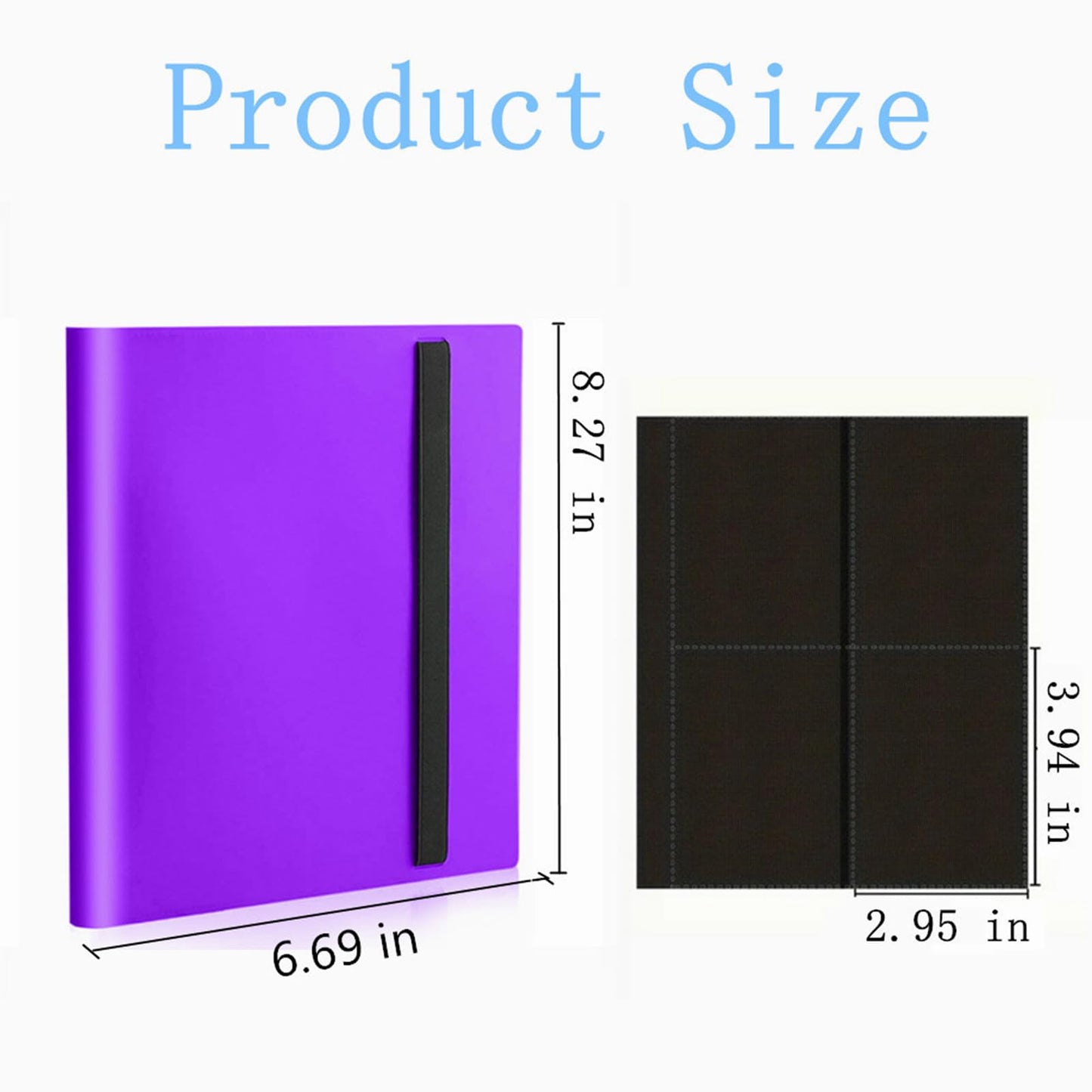 Card Binder  Small Card Album with PP Waterproof Pages  4 Pockets Trading Card Binder  Holds 160 Standard Cards  for TCG  MTG Collections Sports Cards Binder (Purple)