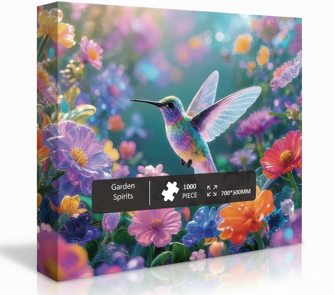 Tomzio 1000 Pieces Jigsaw Puzzles for mature-themeds  Floral & Bird Series - Exquisite Nature Art & Seamless Fit  Calming Brain Teaser  Large 28 x 20  Great Gift for Garden Lovers(Garden Spirits)