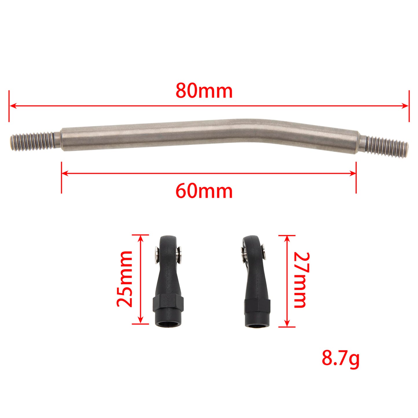 Meus Racing 1/10 Links Titanium Chassis Links Kit For Traxxas Trx4 Axial Scx10 Tamiya Cco1 Redcat Gen8 1/10 Rc Crawler (80Mm)