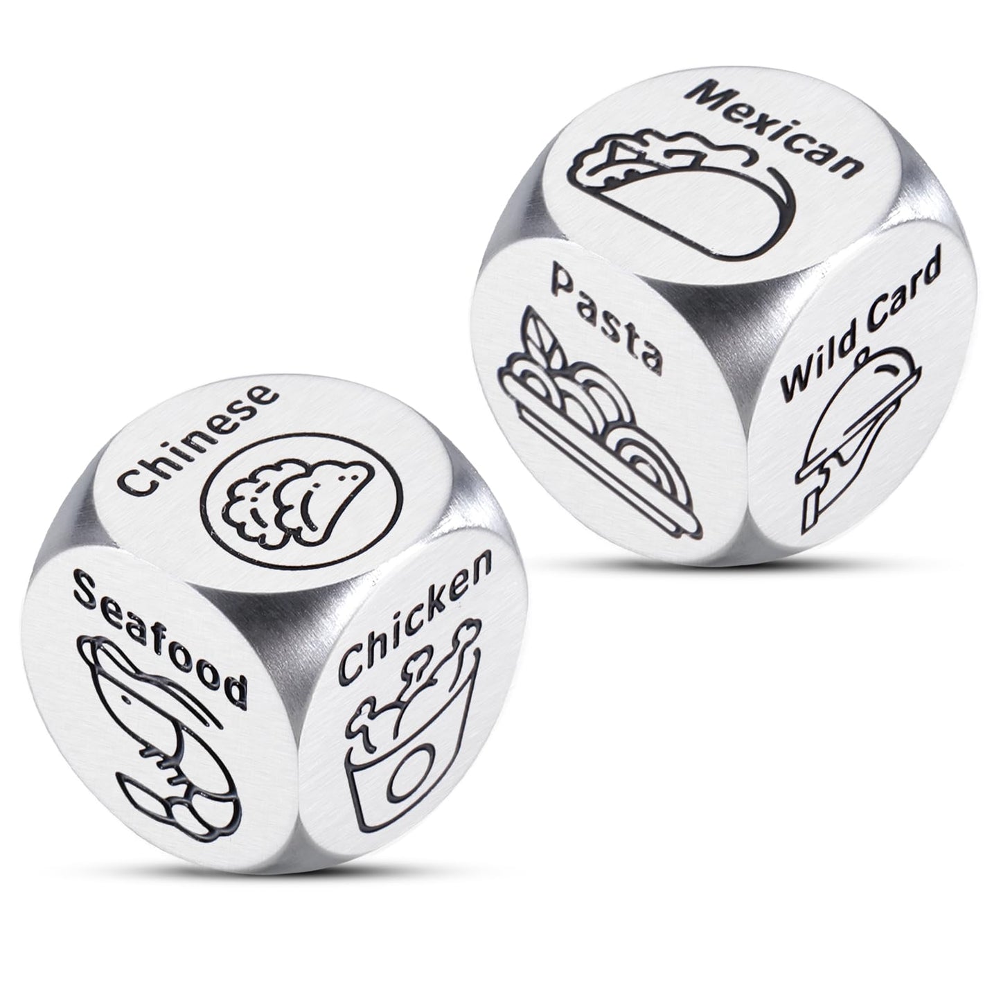 Dinner Food Dice Decider, Valentines Day Gifts For Him, 2Pcs Food Decision Dice, Valentines Gift Basket, Wedding Gifts For Coupl