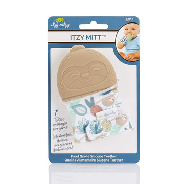 Itzy Ritzy Silicone Teething Mitt - Adjustable Crinkle Sound Toy for Infants - 1 Count - Sloth