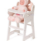 Robud Baby Doll High Chair, Pretend Play High Chair With Seat Belt, White Wooden Baby Doll Accessories With Movable Tabletop, Fi