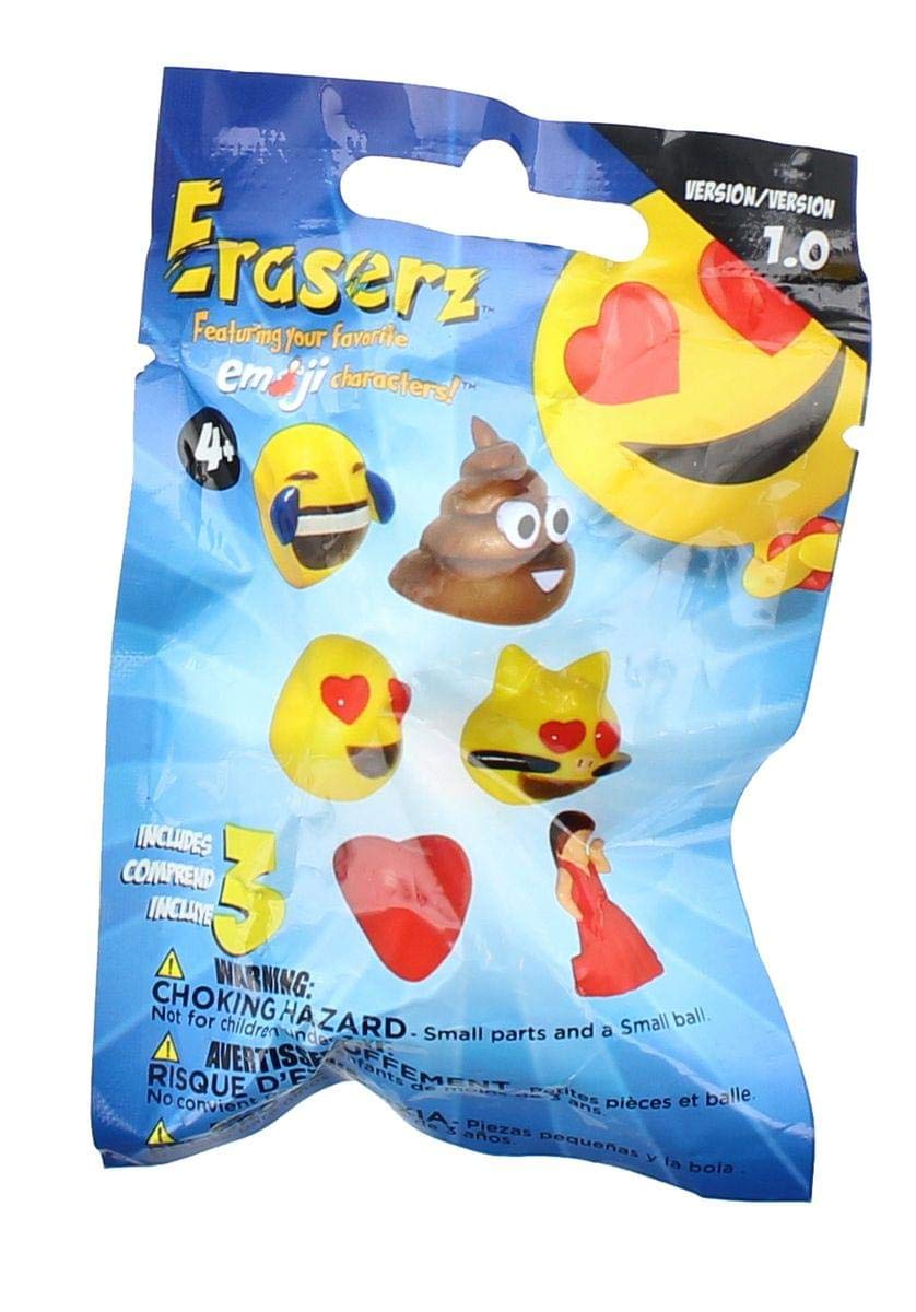 Fun 2 Play Toyz - Emoji Erasers - Blind Pack (3 Random Emoticon Erasers)