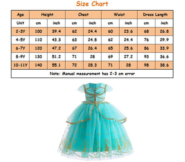 Axaxa Princess Jasmine Costume For Girls Arabian Princess Costume For Girls Dress Up Birthday Halloween Party With Accessories