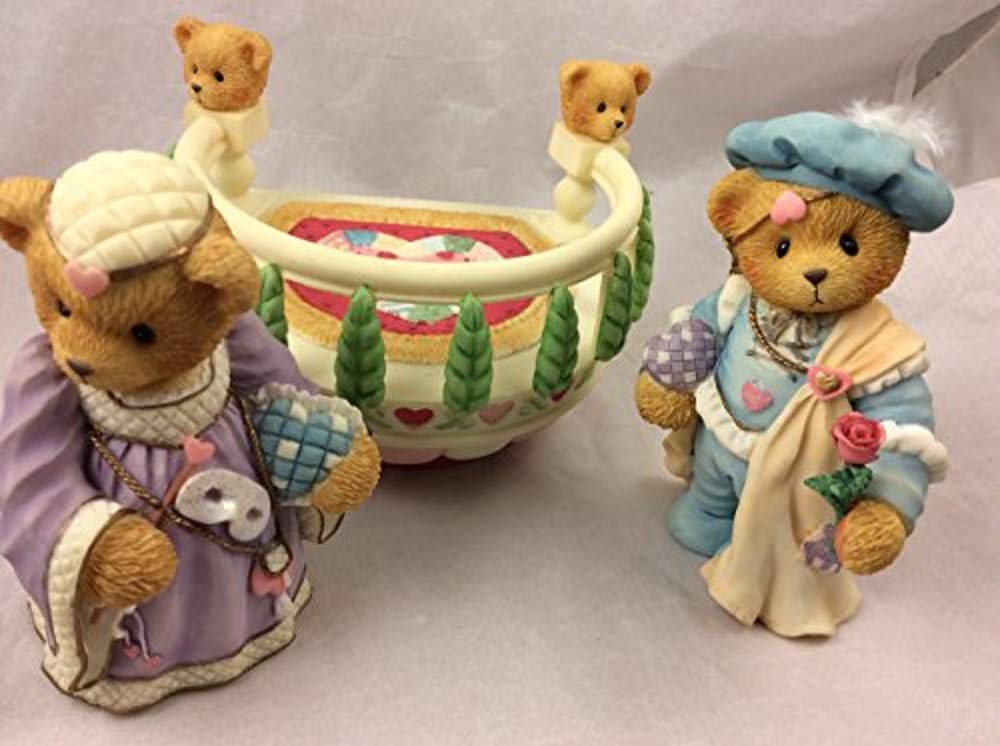 Cherished Teddies Romeo and Juliet Figurine, Model 203114, Rose Resin Collectible