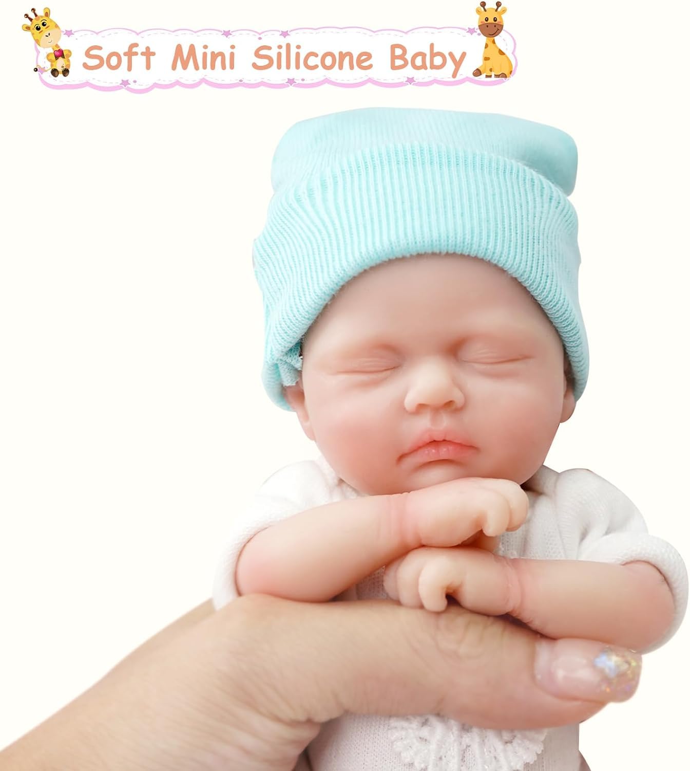 Mire & Mire 7 Inch Full Body Silicone Baby Dolls That Look Real,Not Vinyl Dolls,Real Platinum Doll Bald,Soft Lifelike Newborn -