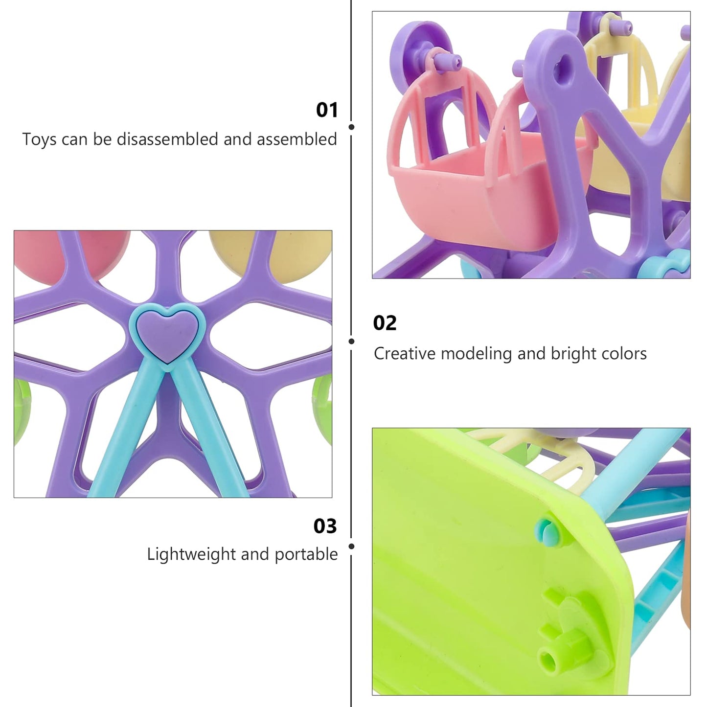Toyvian Ferris Wheel Playset Toy Preschool Toy Ferris Wheels Toys Amusement Park Carnival Dolls Playset For Kid