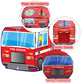 Artcreativity Fire Truck Tent With Carry Bag, Pop Up Indoor Tent For Kids - Fire Truck Pop Up Tent, Indoor Playhouse With 2 Openings, Flat-Folding For Compact Storage, 43.5 X 28 X 26.5 Inches