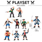 8 Piece Pirate Action Figures Playset in Assorted Poses and   Fun Pirate Men Party Favor for Kids (3.5 inch)