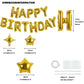 TONIFUL 35PCS Gold Happy Birthday Decorations Kit 16 Inch Happy Birthday Balloon Banner with Star Balloons Mylar Foil Birthday P