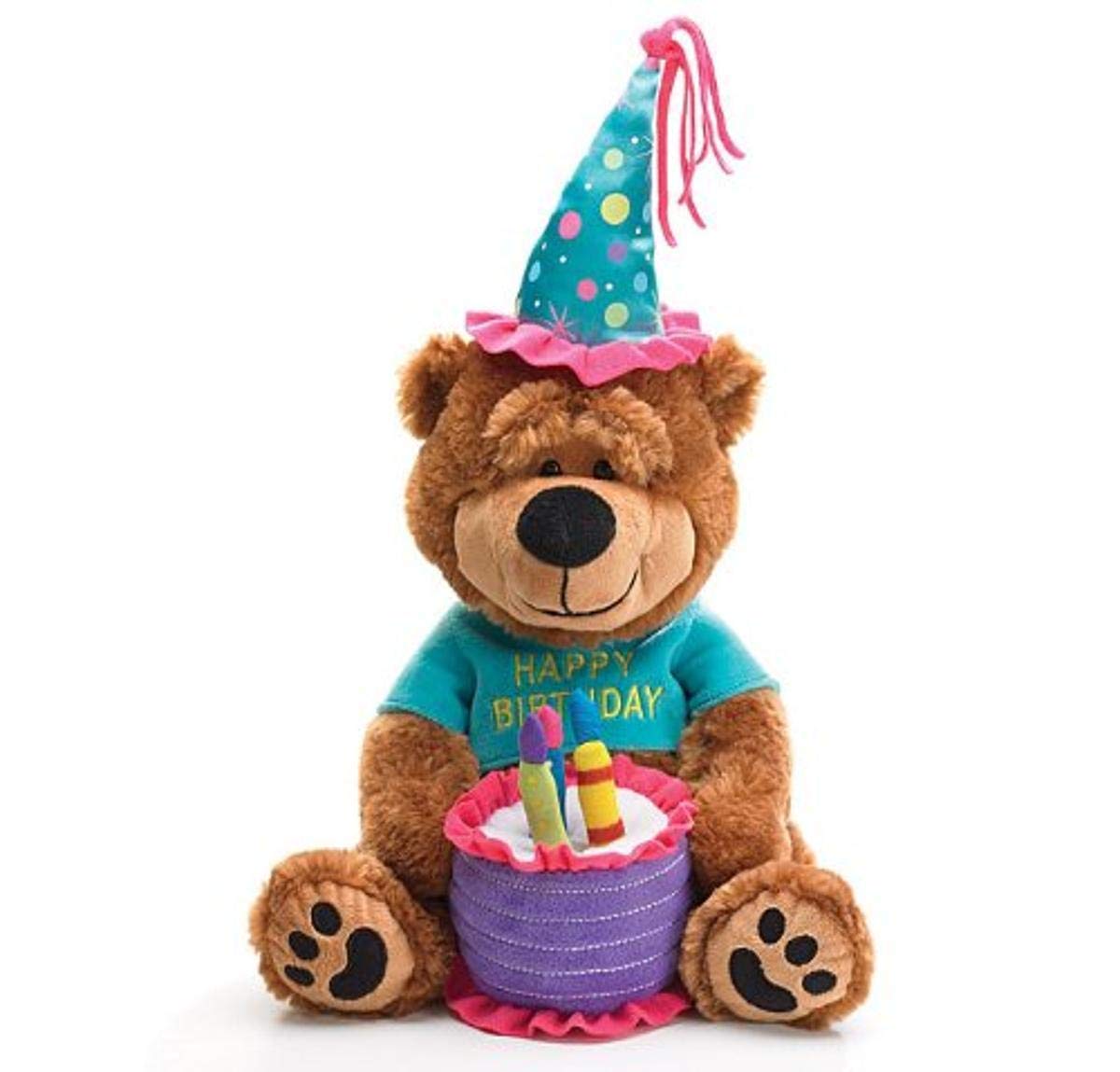 Burton & Burton Happy Birthday Teddy Bear, Plush, Colorful, Model 985828, Plays "Happy Birthday To You"