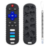 Ersihua Silicone Teething Toys For Babies, Remote Control Shape Silicone Teethers, Cute Chew Toys For Boys And Girls,Bpa Free Teether Early Educational Sensory Toy Black-Single