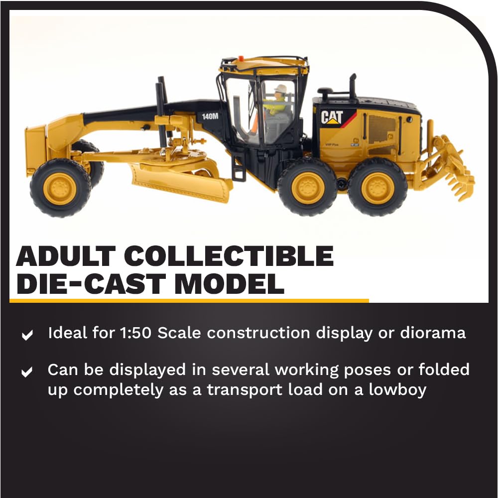 CAT Caterpillar 140M Motor Grader with Operator High Line Series 1/50 Diecast Model by Diecast Masters